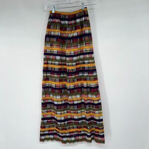 VTG New Deadstock New Issues Maxi Skirt Womens XS Multicolor Plaid A-Line TW7028